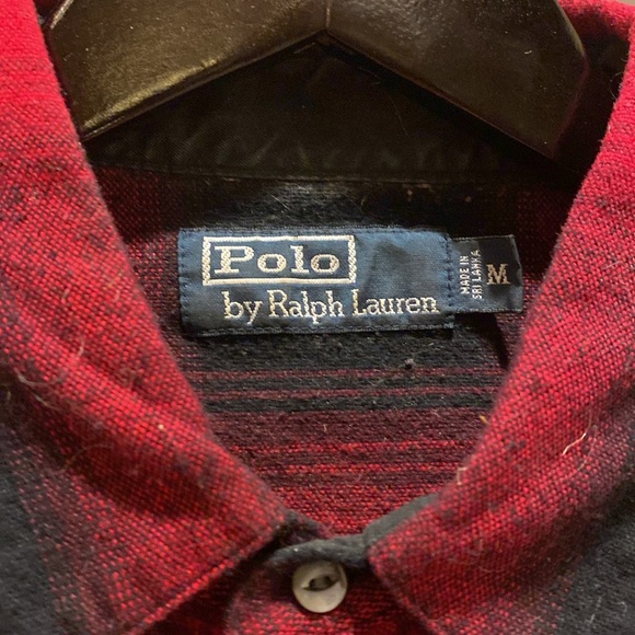 Polo Ralph Lauren Red Black Western Pearl Snap Shirt Medium - Picture 2 of 7